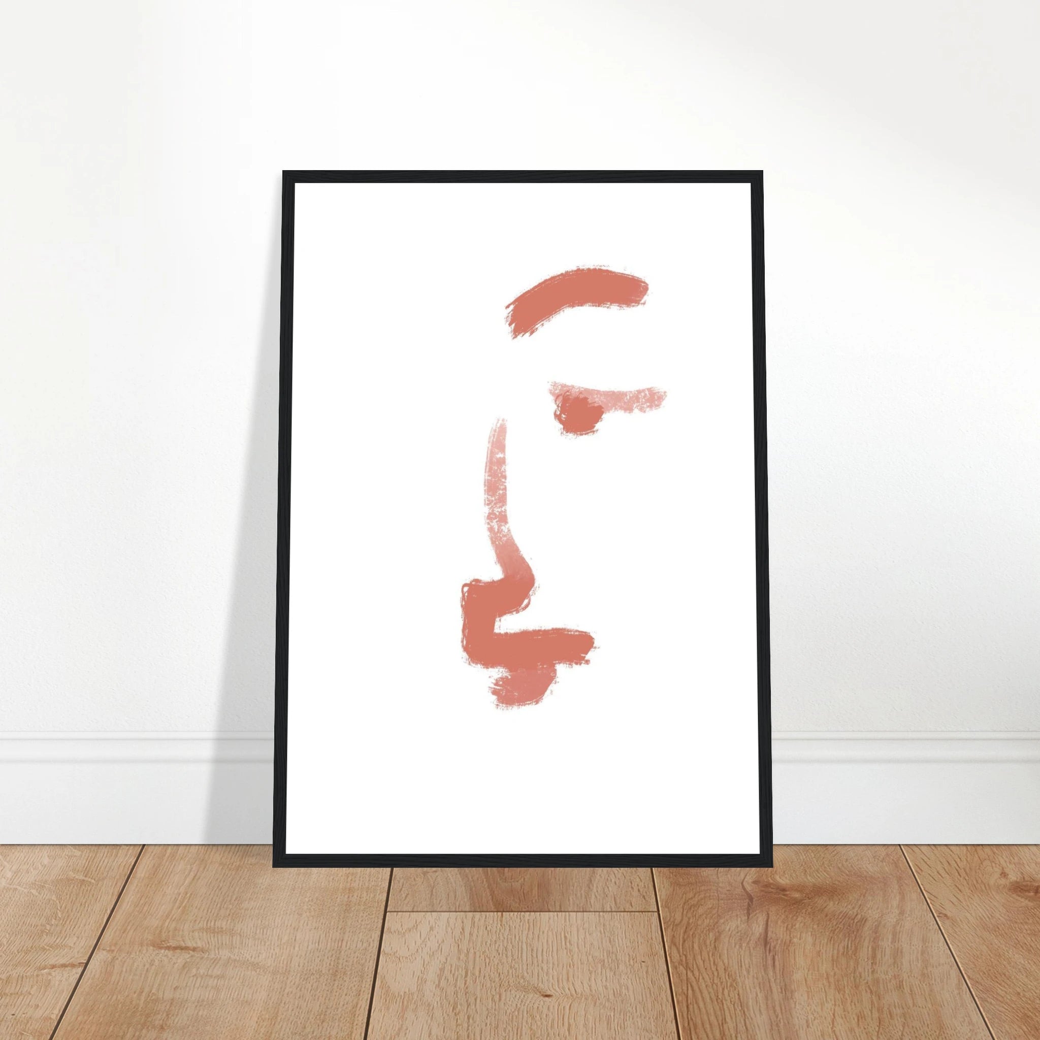 # all-groups - Bare Expression – Minimalist Abstract Face Print in Terracotta - Daisy