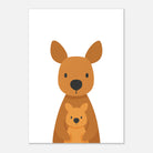 Unframed - Kangaroo with Joey – Minimalist Australian Animal Art Print | Nursery or Nature-Themed Poster - Play By Print
