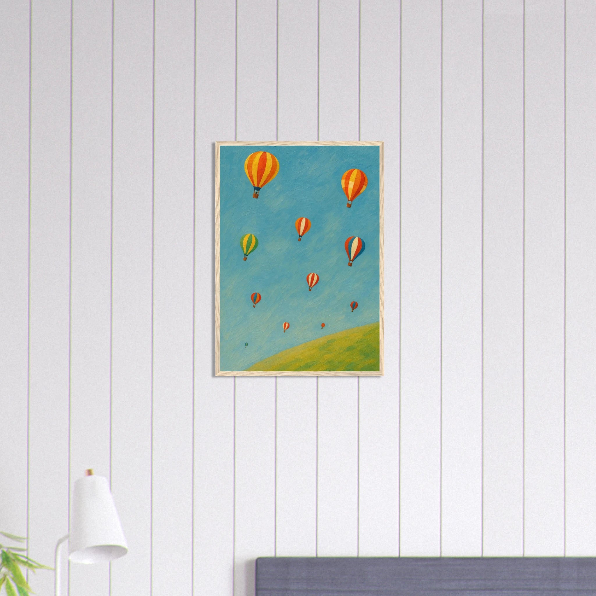 # all-groups - Up and Away Hot Air Balloon Wall Art | Whimsical Nursery or Playroom Print - Play By Print