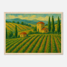 Wood frame A3 (29.7 x 42 cm) - Tuscan Serenity – Golden Vineyard Landscape Wall Art Print - Play By Print