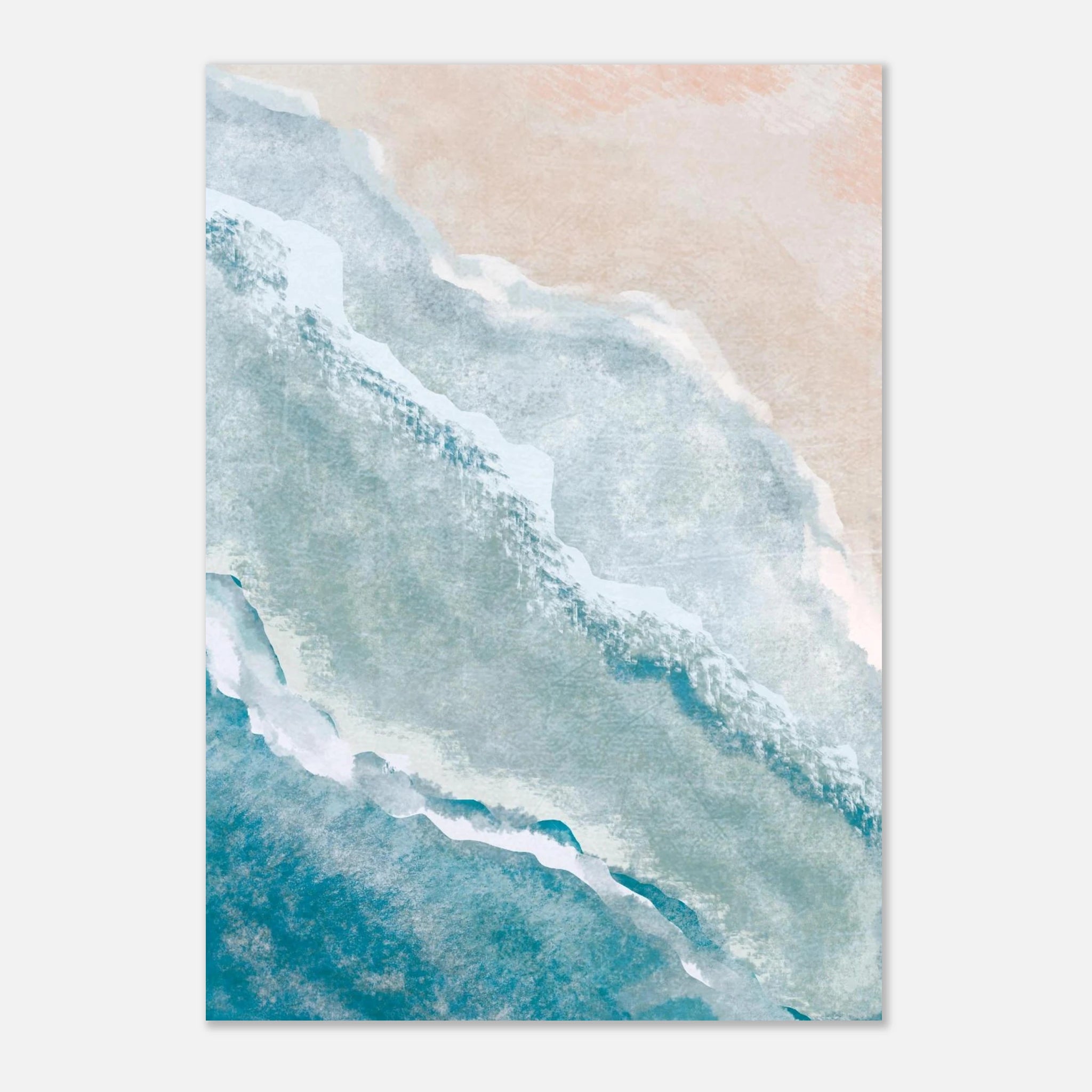 Unframed - Soft Shoreline – Abstract Coastal Waves in Pastel by Daisy - Daisy