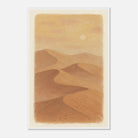 White frame 60x90 cm 24x36″ - Golden Haze – Soft Desert Dunes Wall Art Print - Play By Print