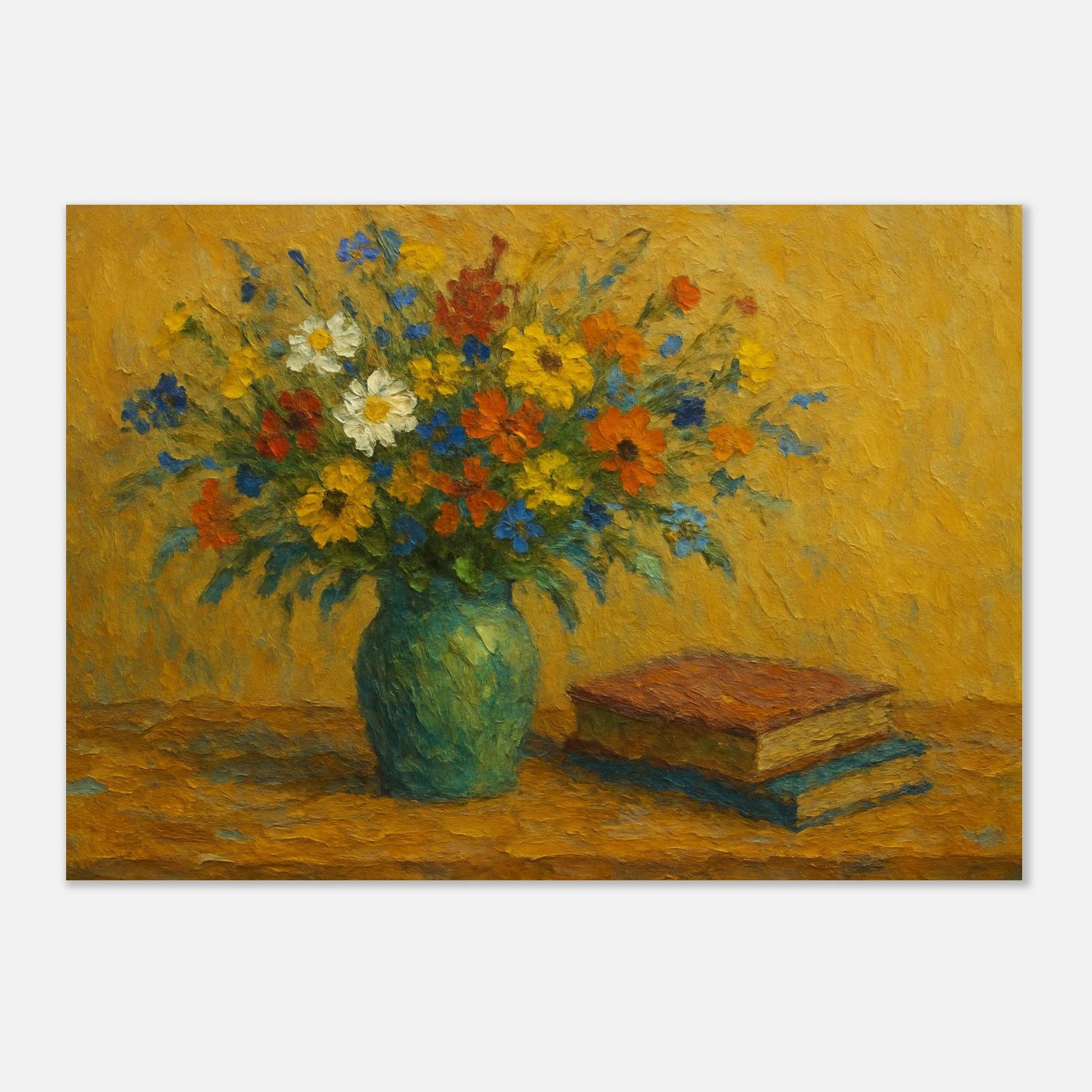 Unframed A1 (59.4 x 84.1 cm) - “Wild Blooms & Well-Worn Pages” | Floral Still Life - Play By Print