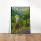 # all-groups - Mountain Steam Train Wall Art | Textured Painterly Travel - Play By Print