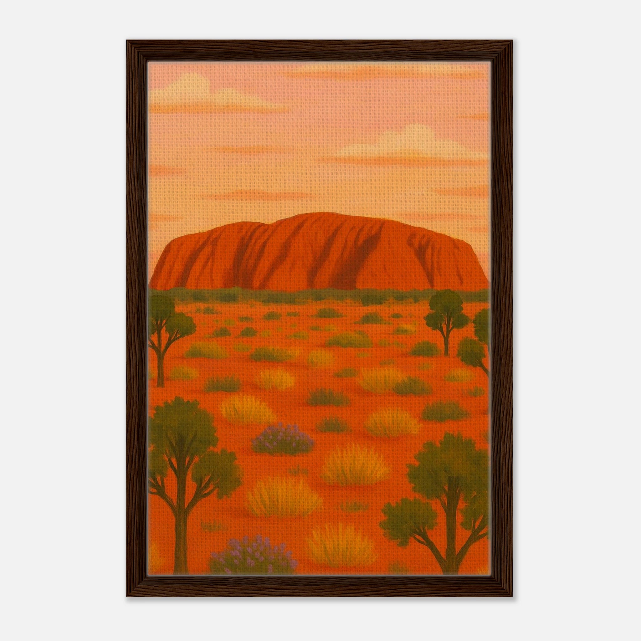 Dark wood frame 40x60 cm 16x24″ - Uluru Dreaming – Australian Outback Canvas Wall Art - Play By Print