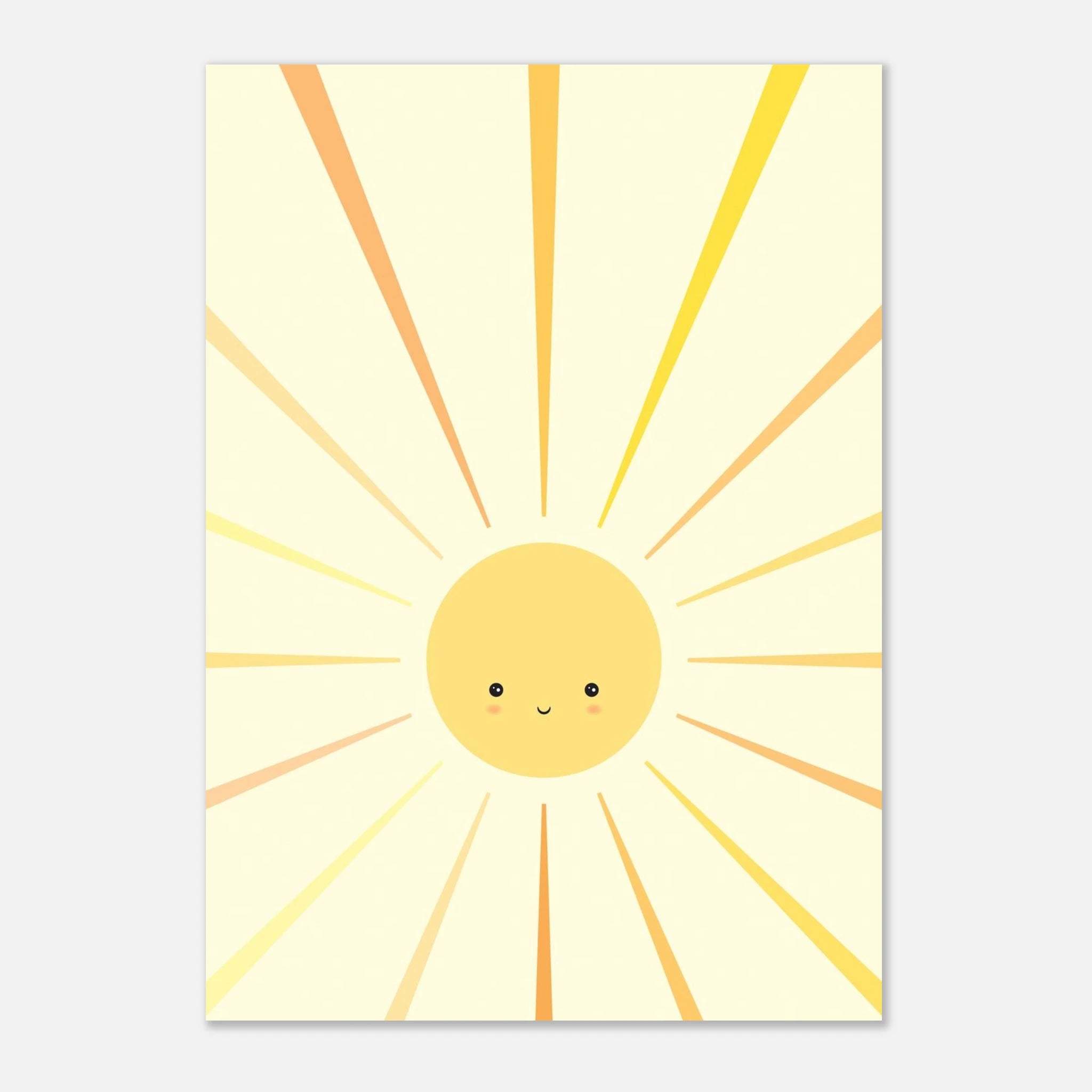 Unframed - Sunshine Rays Nursery Print | Happy Yellow Sun Wall Art by Iris - Iris