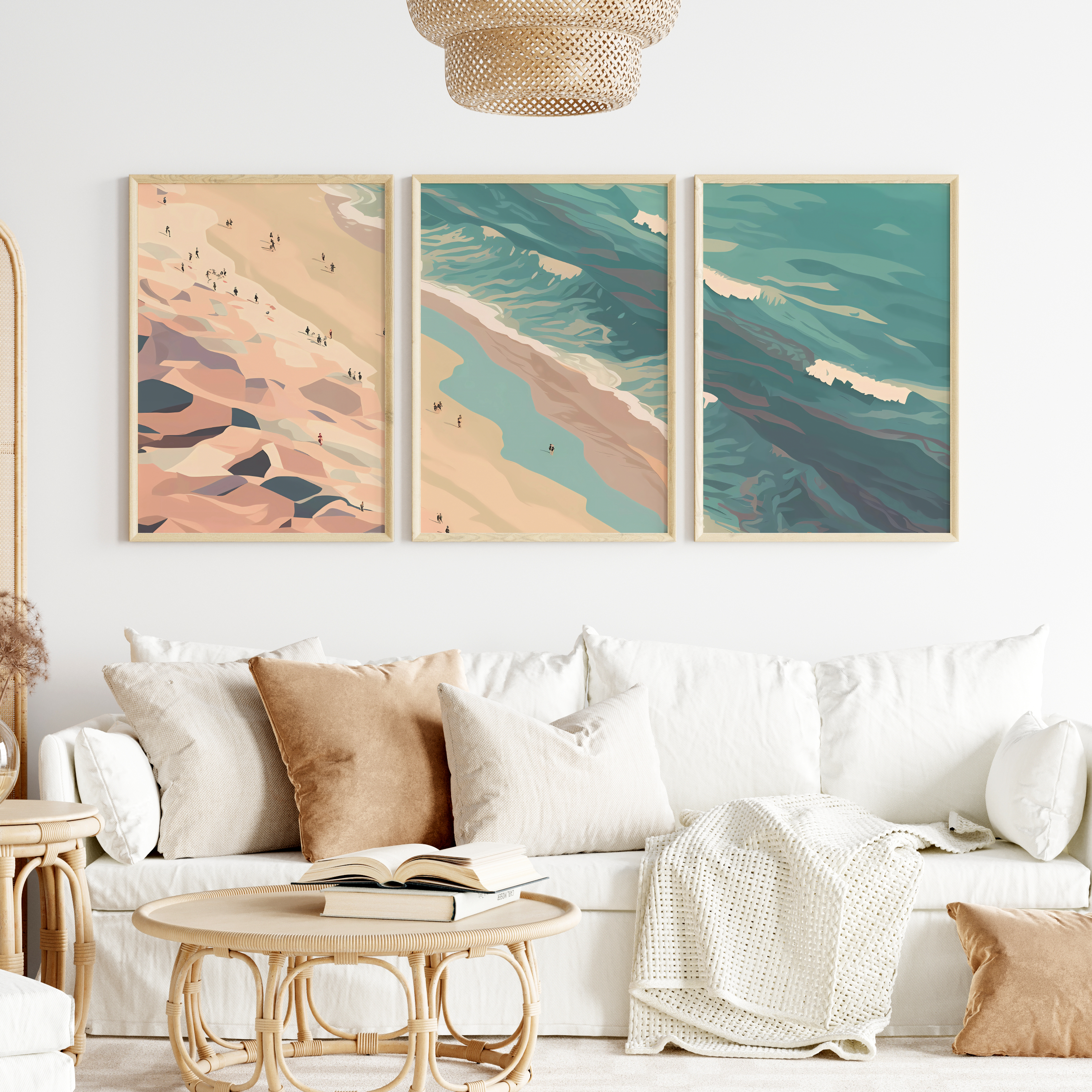 # all-groups - Coastal Horizon Abstract Wall Art | Right Panel - Play By Print