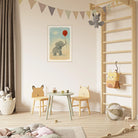 # all-groups - Baby Elephant with Balloon – Gouache Nursery Art Print - Play By Print