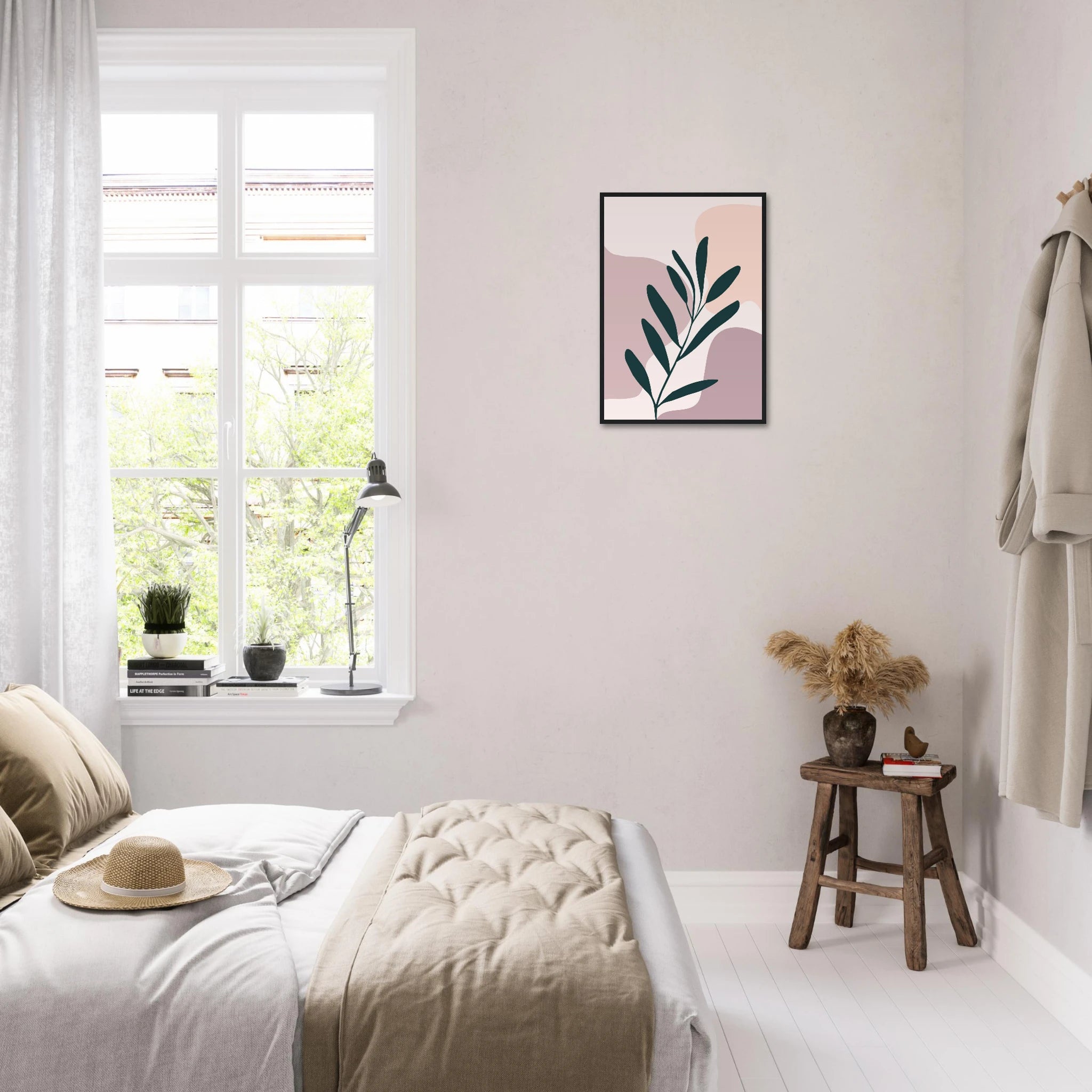 # all-groups - Olive Branch on Blush Modern Abstract Wall Art - Jerin