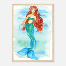 Wood frame - Grace of the Sea – Red-Haired Mermaid Art Print 🐚🧜‍♀️ - Play By Print