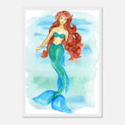 White frame - Grace of the Sea – Red-Haired Mermaid Art Print 🐚🧜‍♀️ - Play By Print
