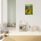 # all-groups - Up & Away – Hot Air Balloons Over Green Hills Wall Art Print - Play By Print