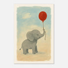 Unframed 60x90 cm 24x36″ - Baby Elephant with Balloon – Gouache Nursery Art Print - Play By Print