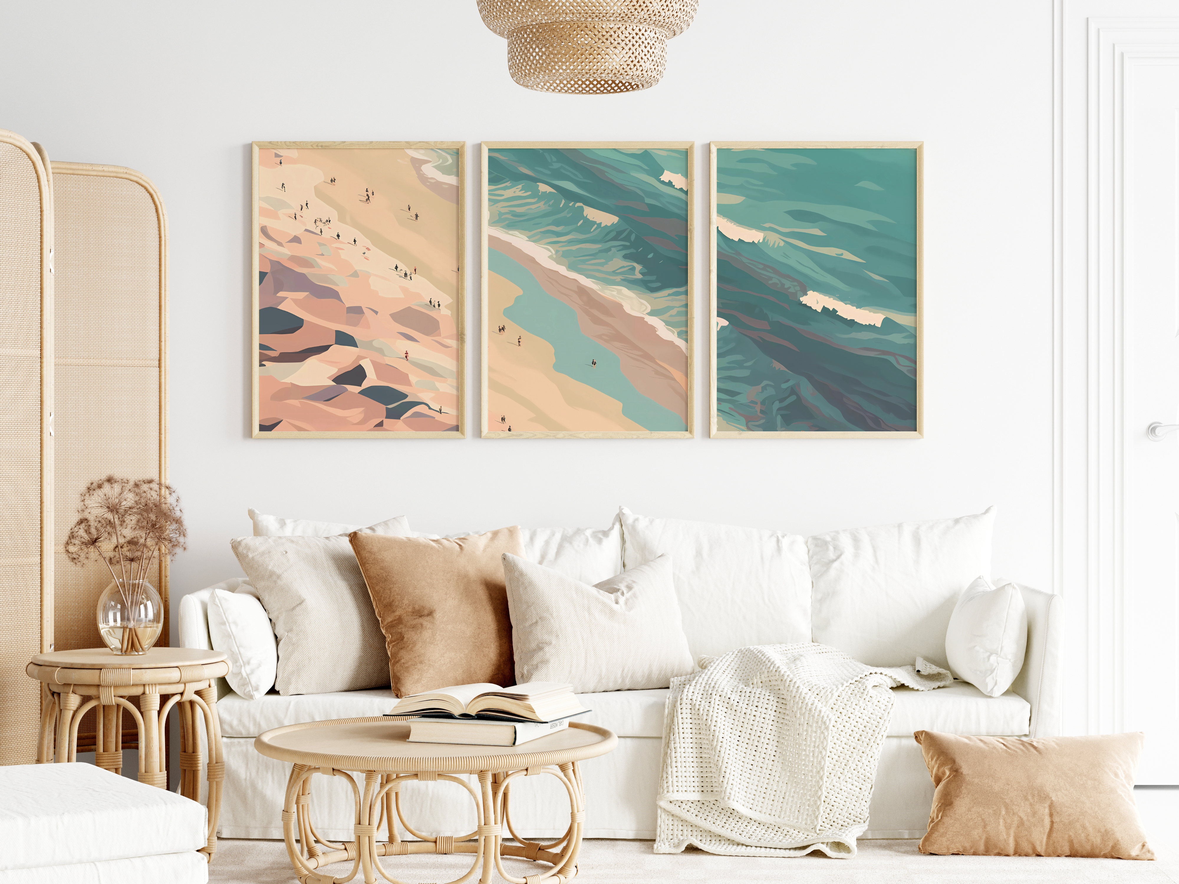 # all-groups - Coastal Horizon Abstract Wall Art | Right Panel - Play By Print